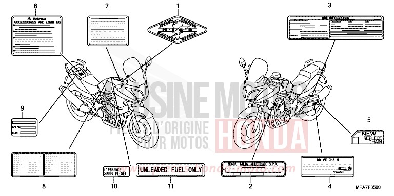 CAUTION LABEL for CBF1000 ABS CANDY XENON BLUE (PB324) from 2006